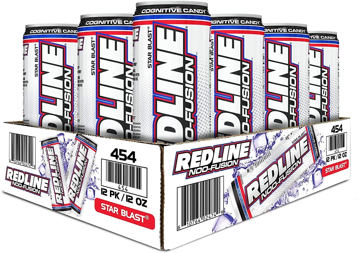REDLINE NOO Fusion - Carbonated Pre-Workout Energy Drink | Variety Pack, 12 Cans
