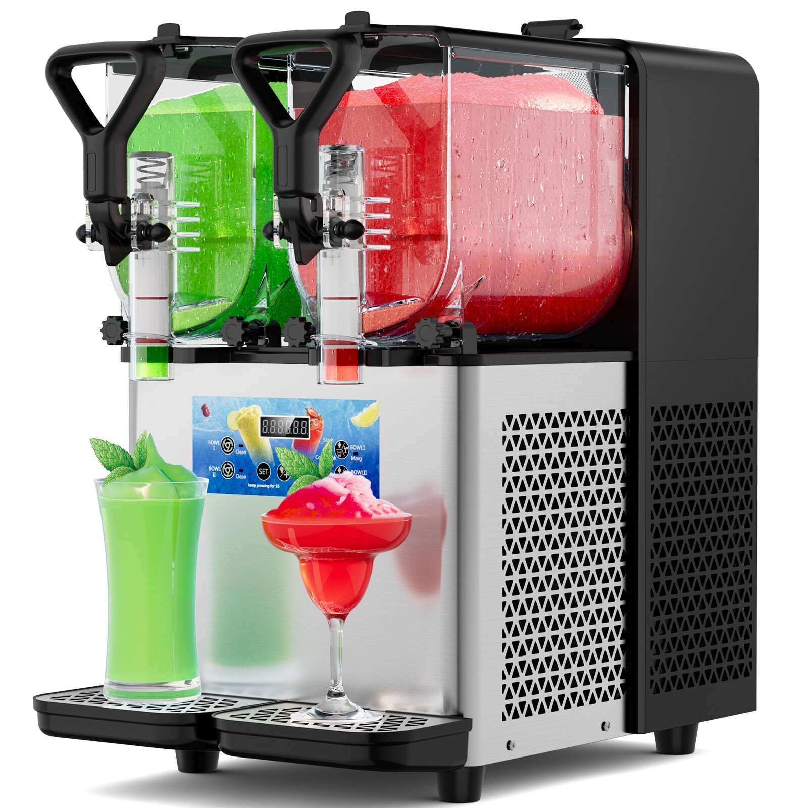 USA Commercial 2x3L Tanks Slush Machine Margarita Slushy Frozen Drinks Machines