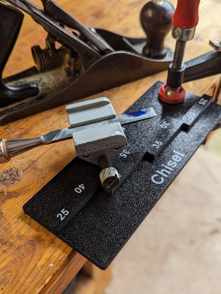 Plane & Chisel Sharpening Guide Jig (for common "Eclipse Style" Honing Guide)