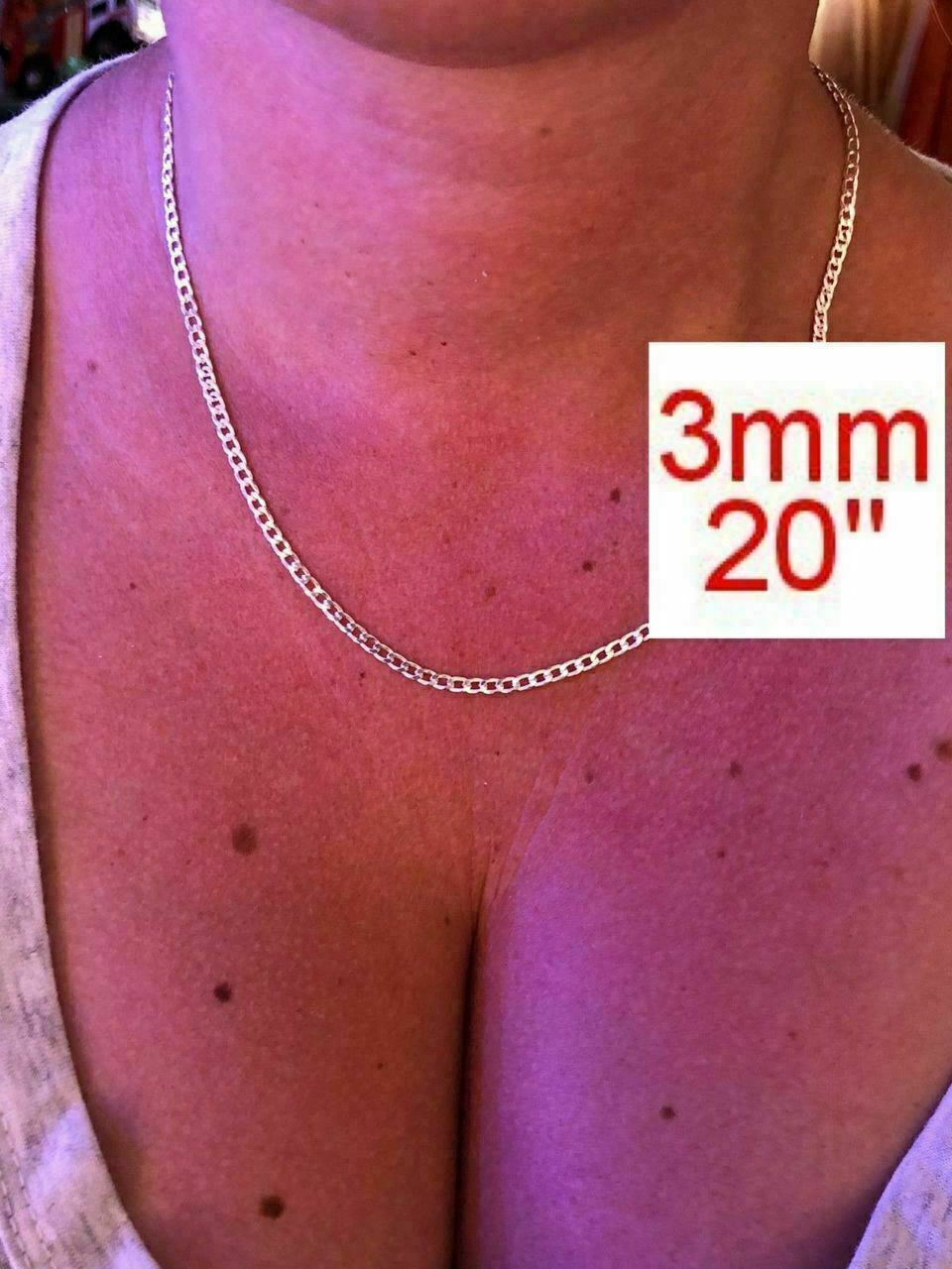 Real Solid 925 Sterling Silver Miami Cuban Chain Necklace Or Bracelet ITALY Curb