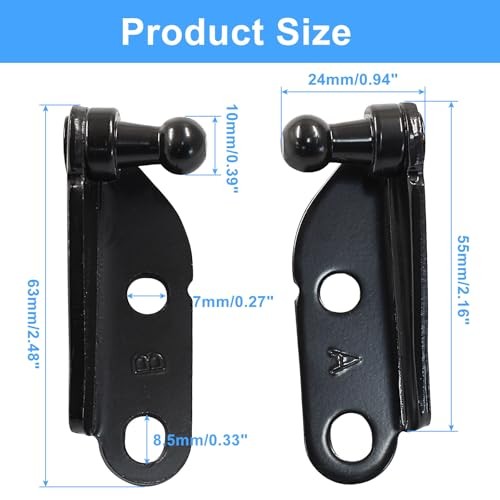 2 Sets Gas Strut Mounting Brackets,10mm Ball Stud I-Type 2 Sets,Black, I-Type