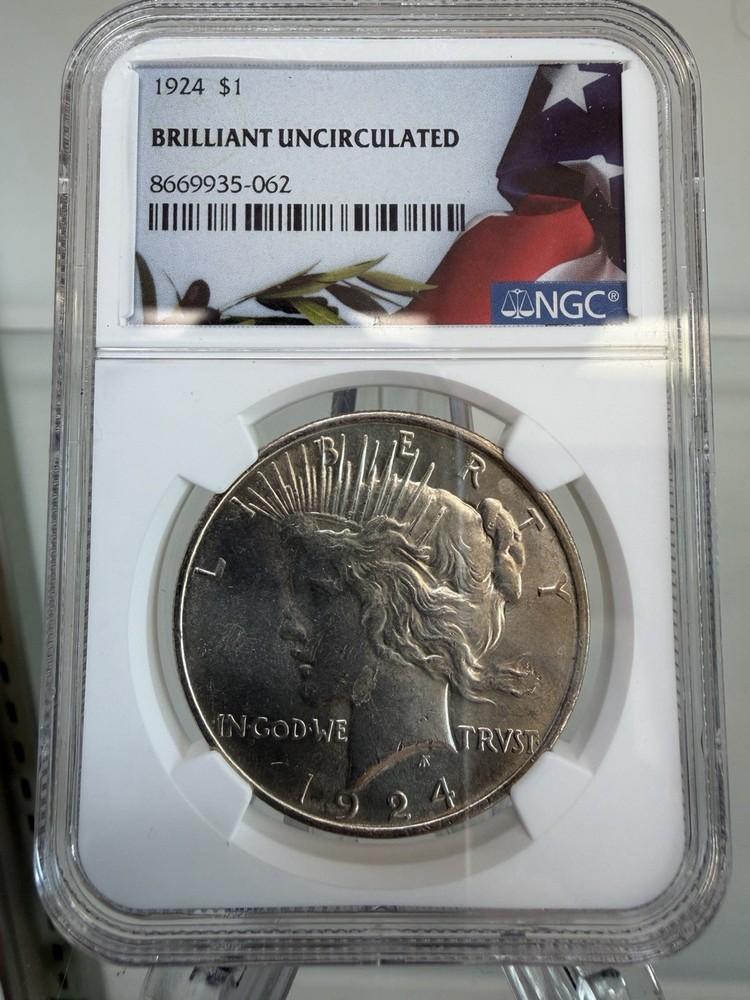 1924 US Peace Silver Dollar $1 - NGC Brilliant Uncirculated