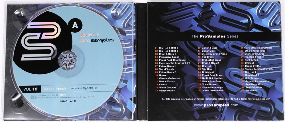 Best Service Pro Samples 12 Dance Vocals Sample/Sound Library/Sampling Double CD