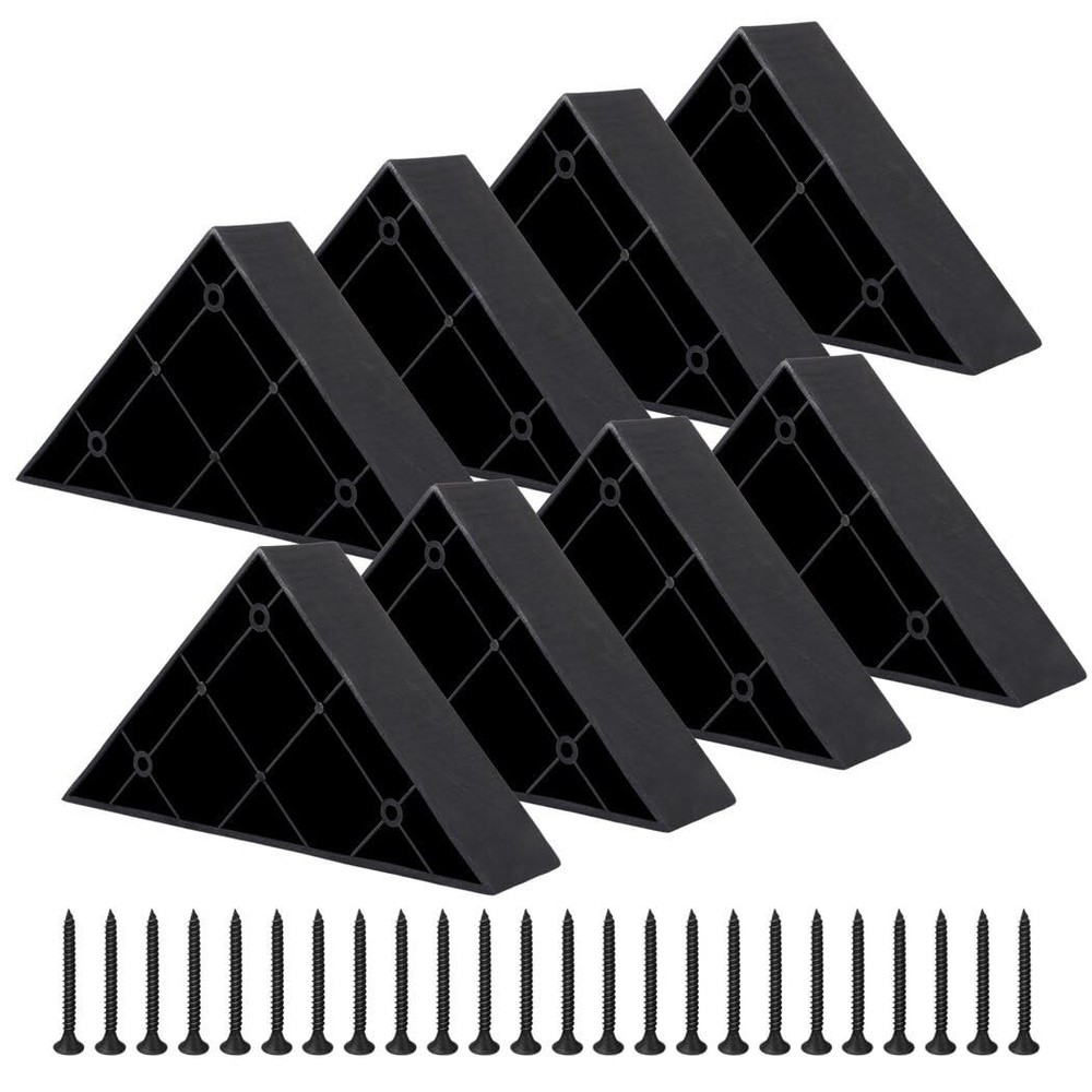 Homaisson 8 Pcs Couch Legs Replacement Plastic Triangle Corner 8PCS, Black