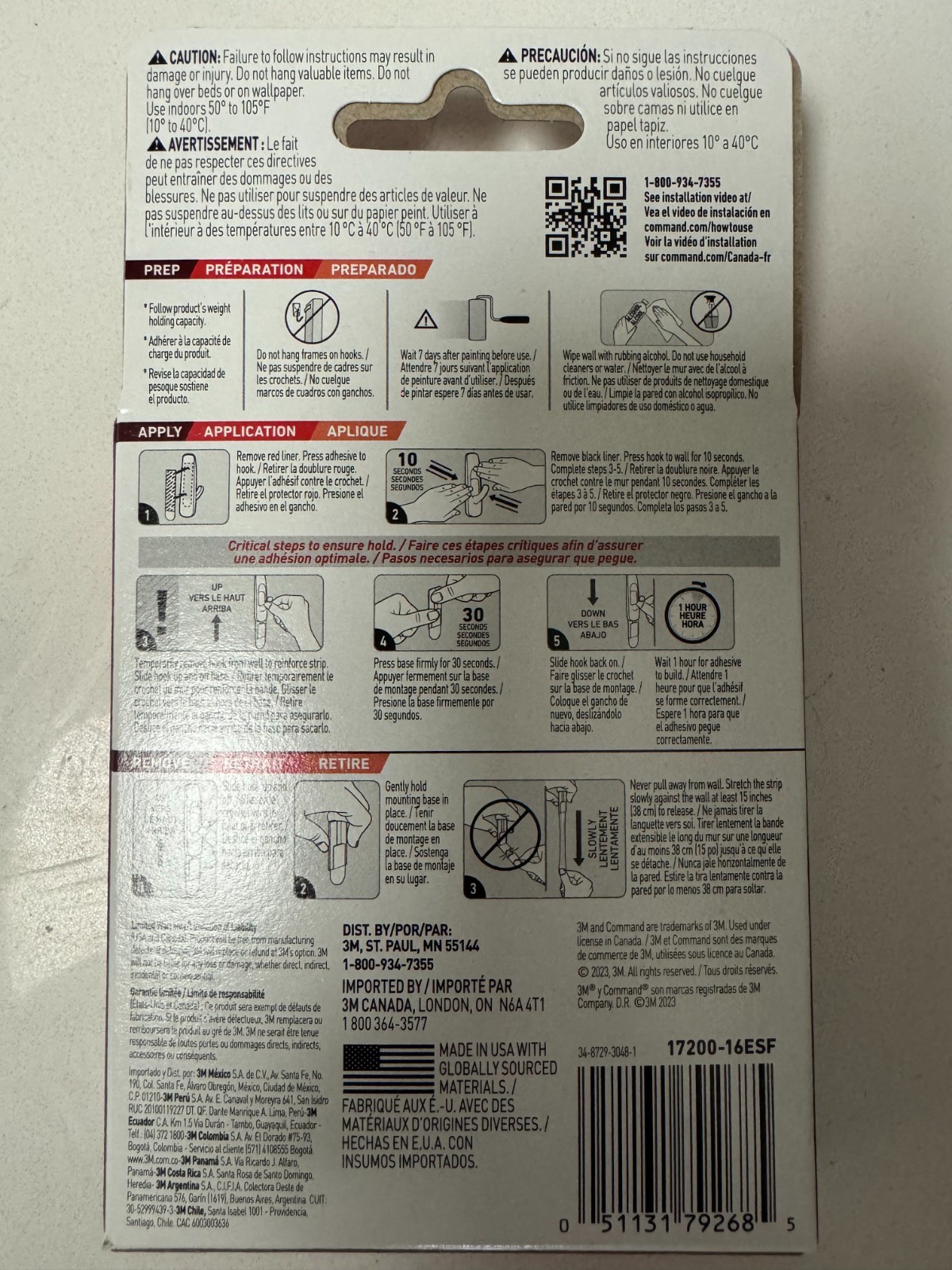 Command Damage-Free Adhesive Strips – Double Pack (8 Small, 4 Medium, 4 Large pe