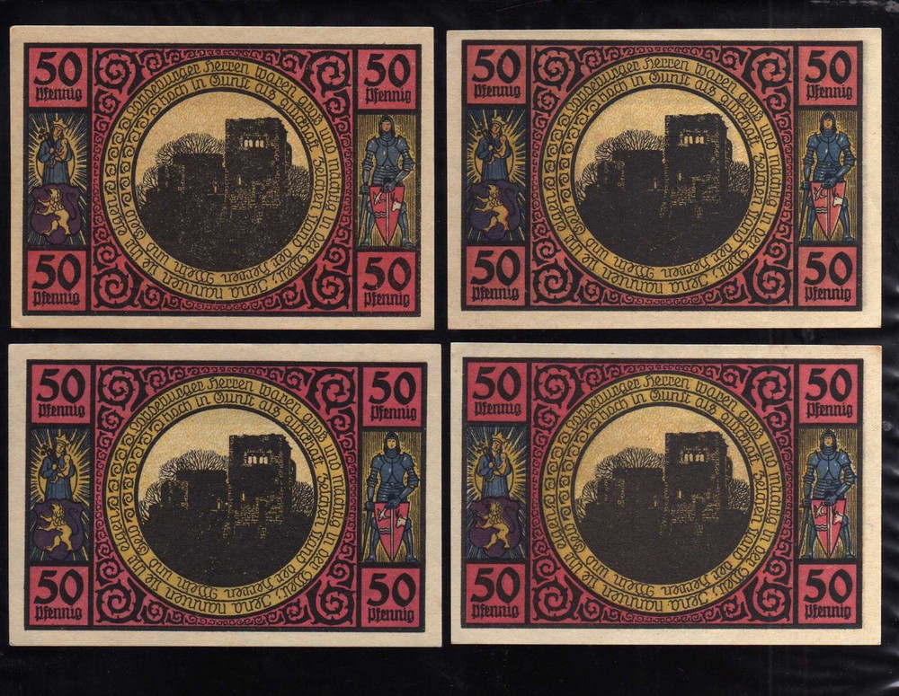 LOBEDA - GERMANY NOTGELD - 4 x 50 PFENNIG