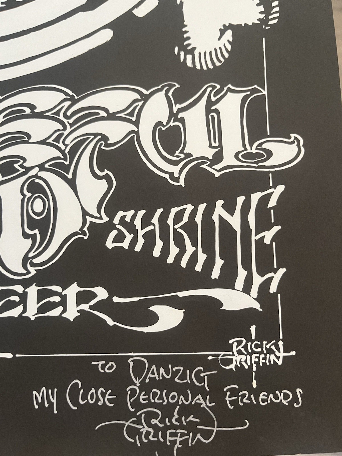 SIGNED TO DANZIG BY RICK GRIFFiN Grateful Dead Blue Cheer At The Shrine 1968.