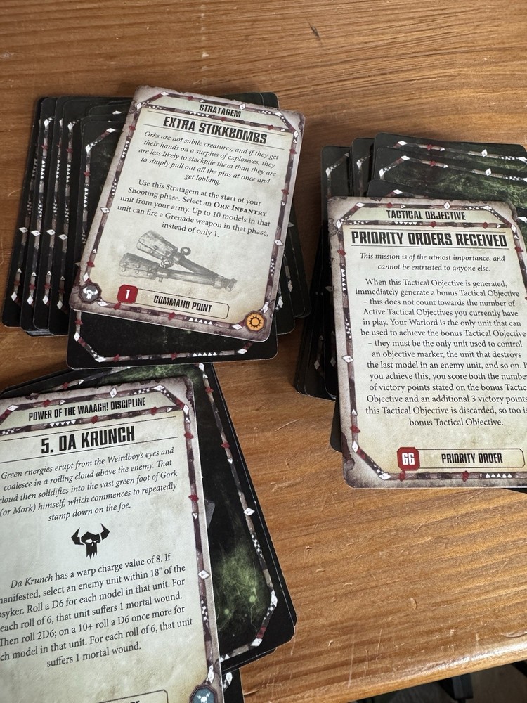 Warhammer 40K Orks Codex 8th + Datacards Complete Set GW 2018 Bundle Lot VG