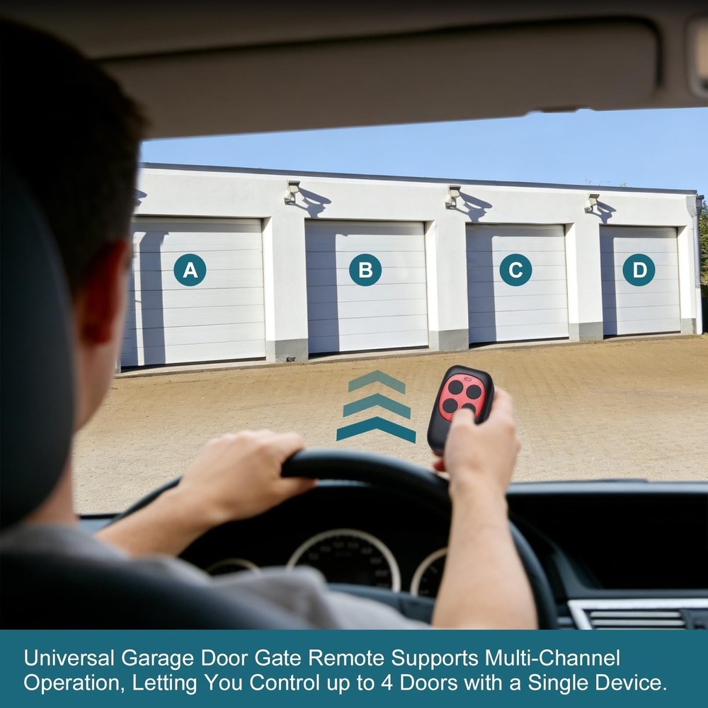 Universal Garage Door Remote Cloning Homelink Programmable Learning Remote, 4...