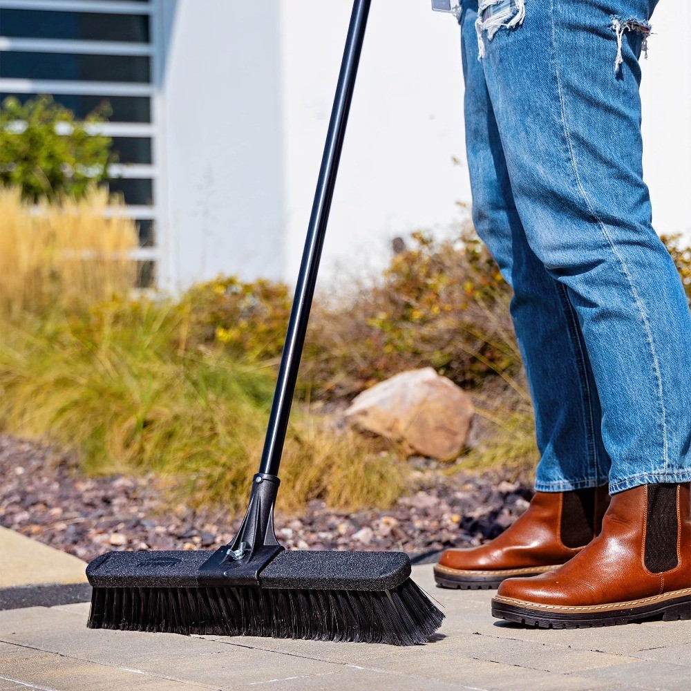 Libman 18" High Power Push Broom Multi-Surface Steel Handle