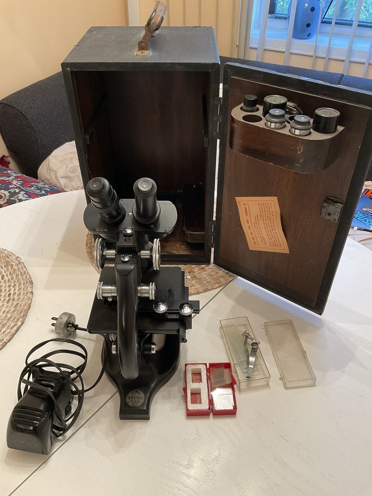 Vintage Spencer Buffallo Microscope With Case