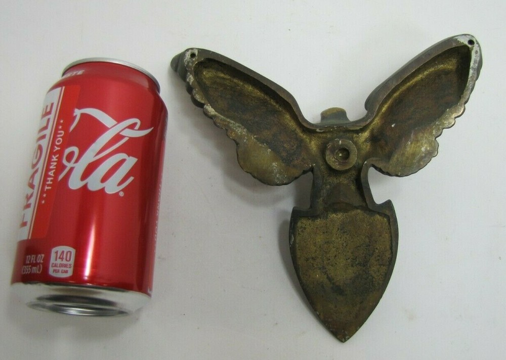 Spread Winged Eagle Shield Antique Brass Decorative Arts Hardware Element