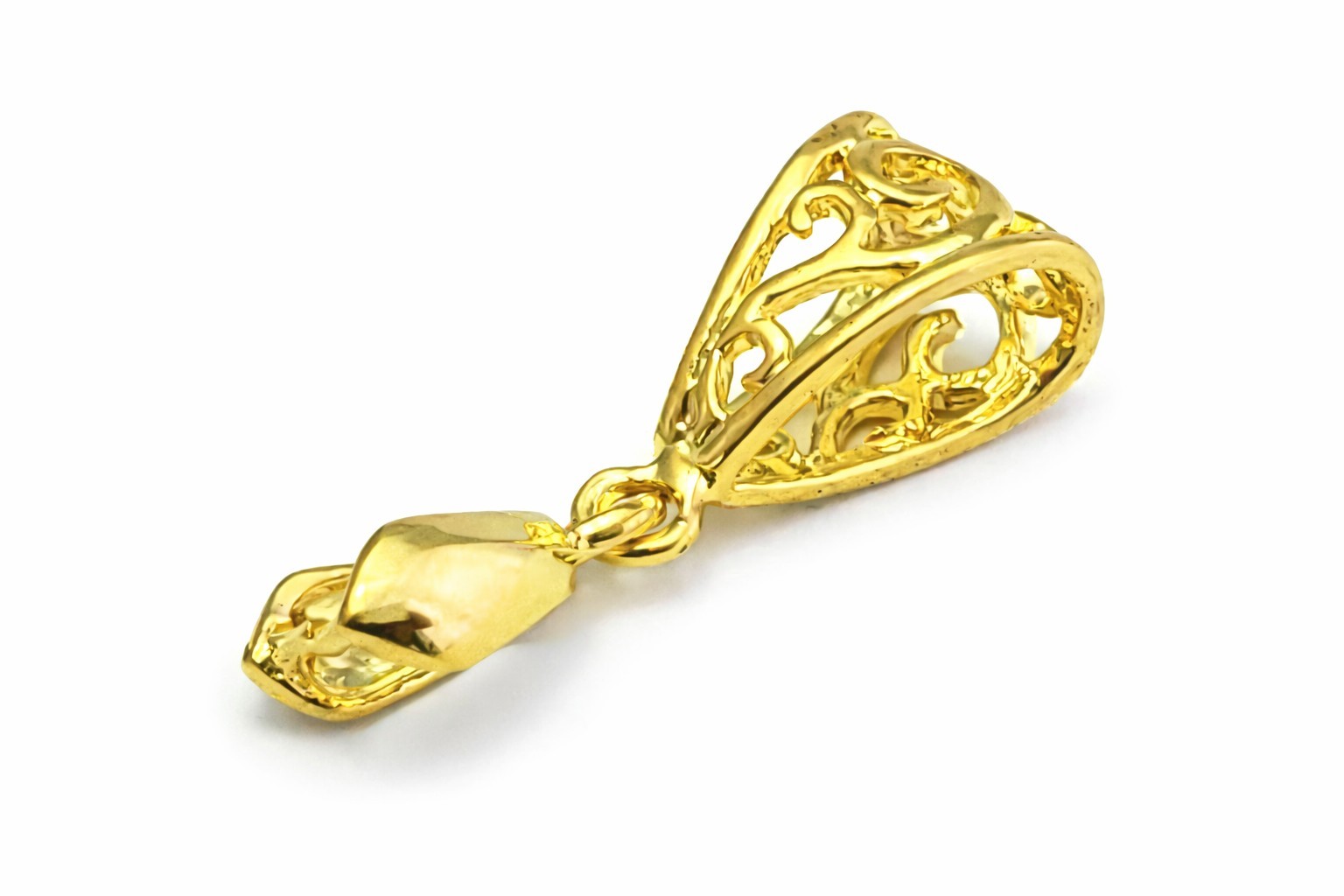 Gold Colored (Qty 5-15) Large Elegant Pinch Bails- (12-G)