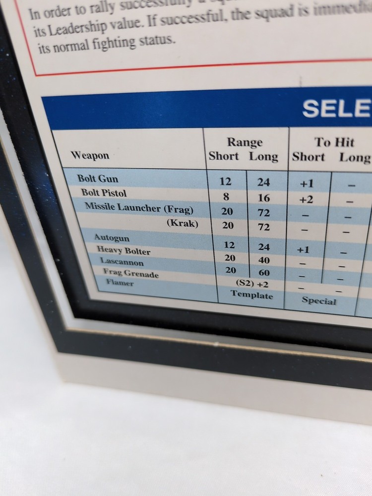 Warhammer 40k Second Edition Starter Set Sheet 7
