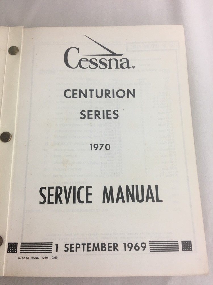 Cessna Centurion Service Manual 1970