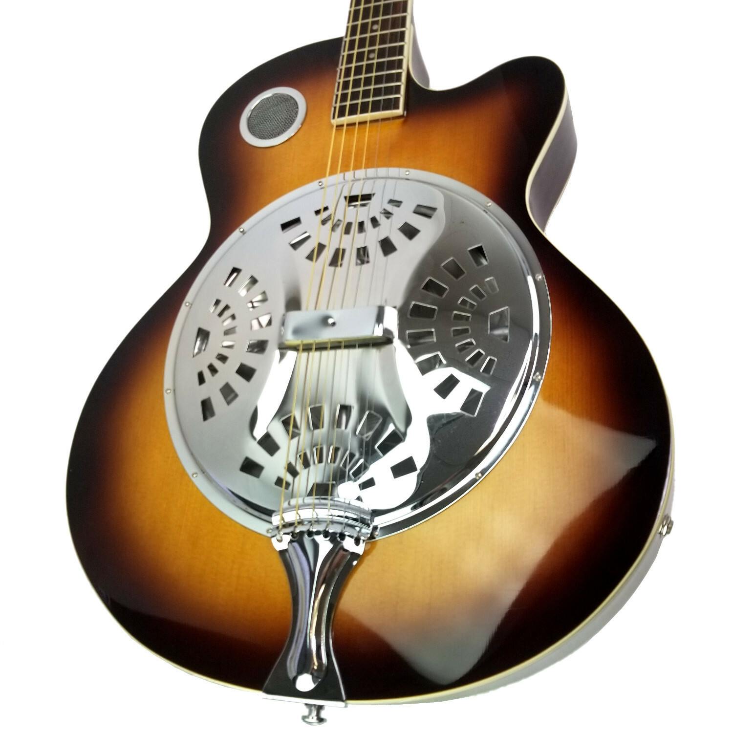 Zenison Steel Pan Acoustic Electric Resonator Guitar Single Cutaway Sunburst