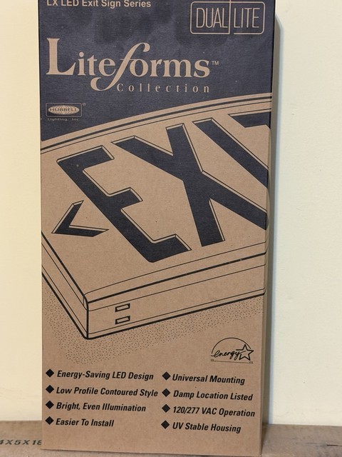 LiteForms Collection Thermoplastic LED RED Exit Sign LXURW