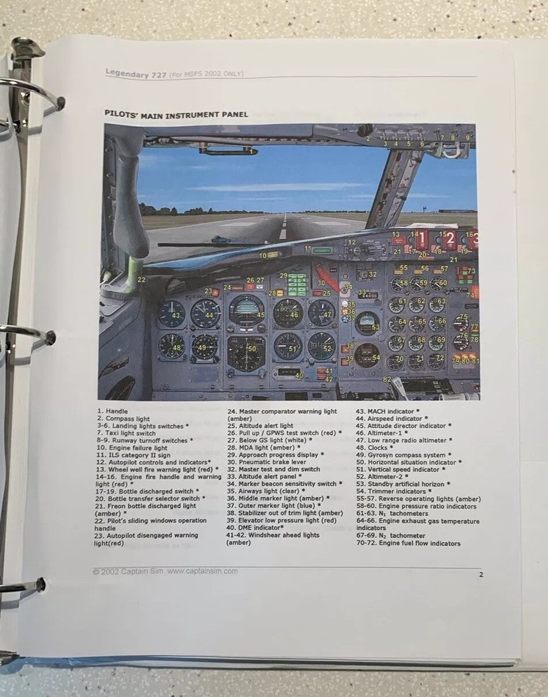 Legendary 727 Pilot Simulator Flight & Training Systems & Operations Manual 2002