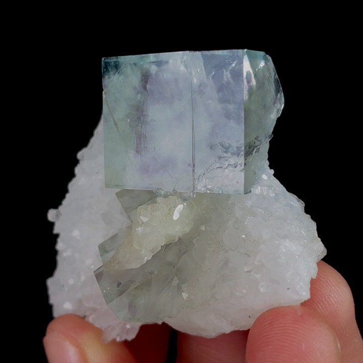 49g Natural Green Cubic Fluorite and Clear Quartz Mineral Specimen/Zhejiang