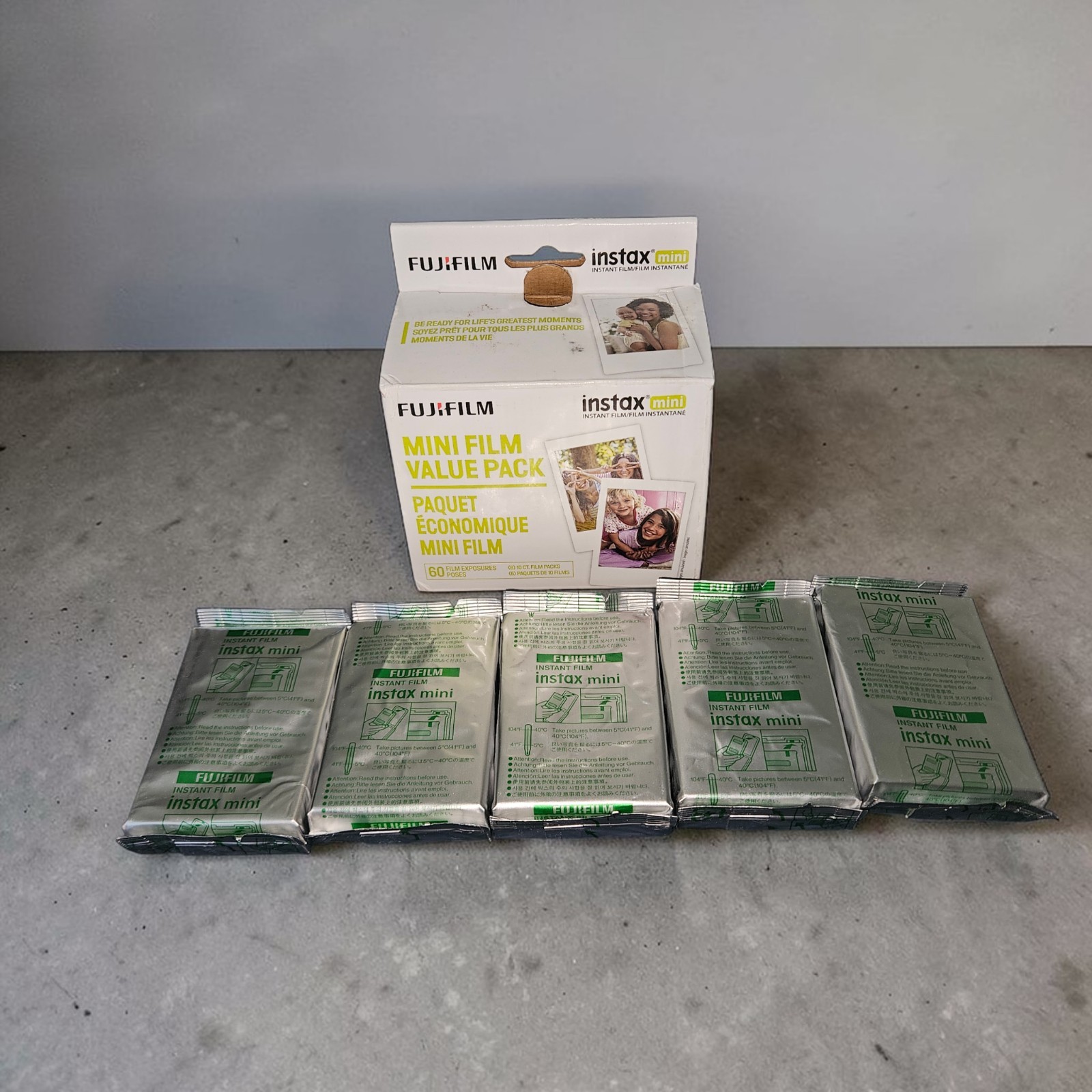 Fujifilm Instax Mini Color Instant Film 5 packs 50 Exposures Total