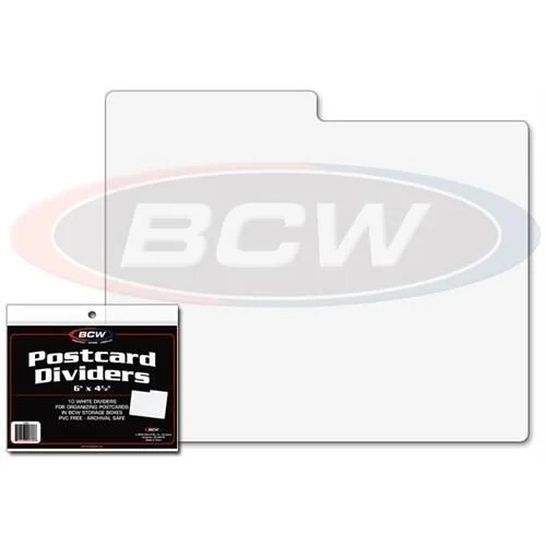 10 Postcard Dividers For BCW Storage Box White 30 Pt Write Index PVC Free New