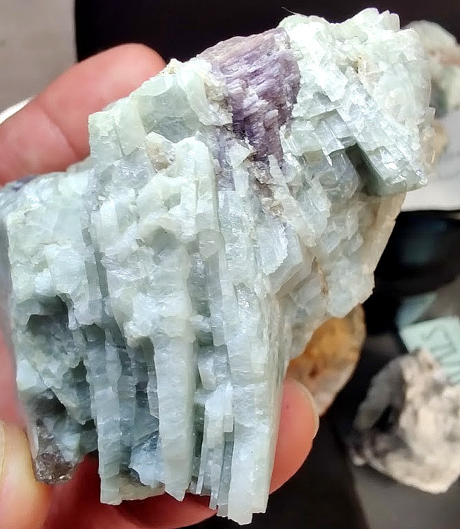 Nice Platy Layers of Blue Cleavelandite var. Albite w/ Lepidolite-Very Aesthetic