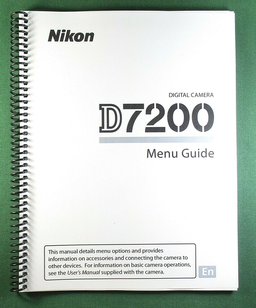 Nikon D7200 Menu Guide: 202 Pages & Protective Covers