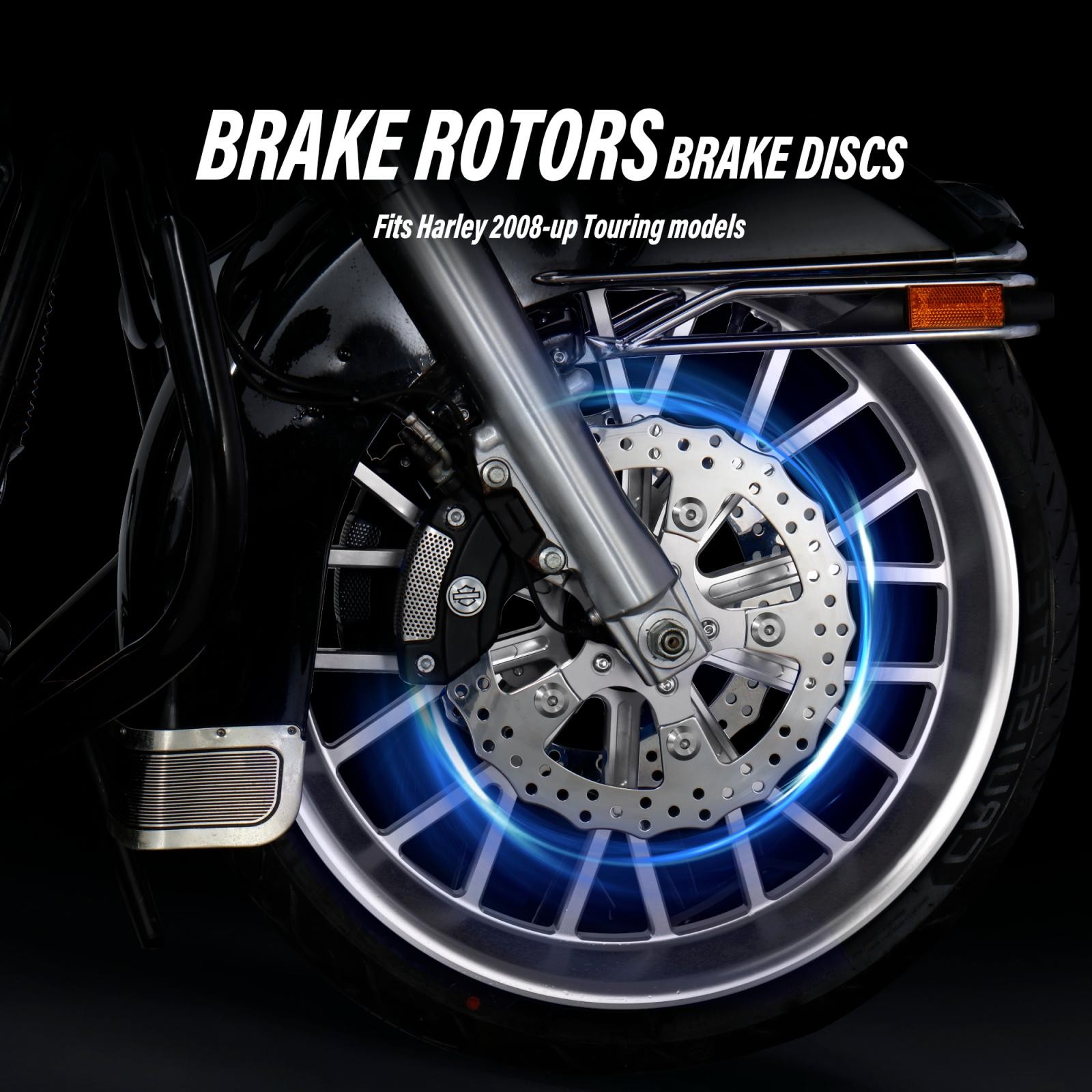 14" Front Brake Dual Disc Floating Rotors for Harley Touring Road Glide 2008-up