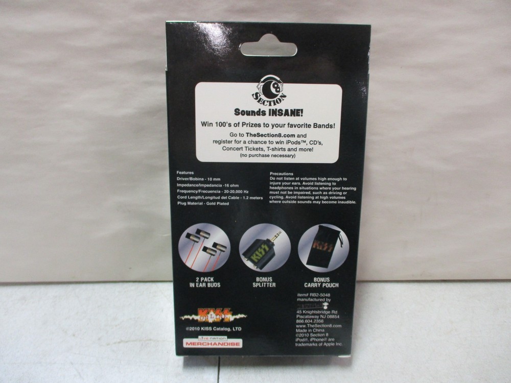 Section 8 KISS High Performance Ear Bud 2 Pack