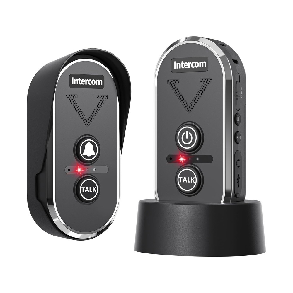 Wireless Doorbell with Intercom, Wireless Intercom System 4900ft Long Range W...