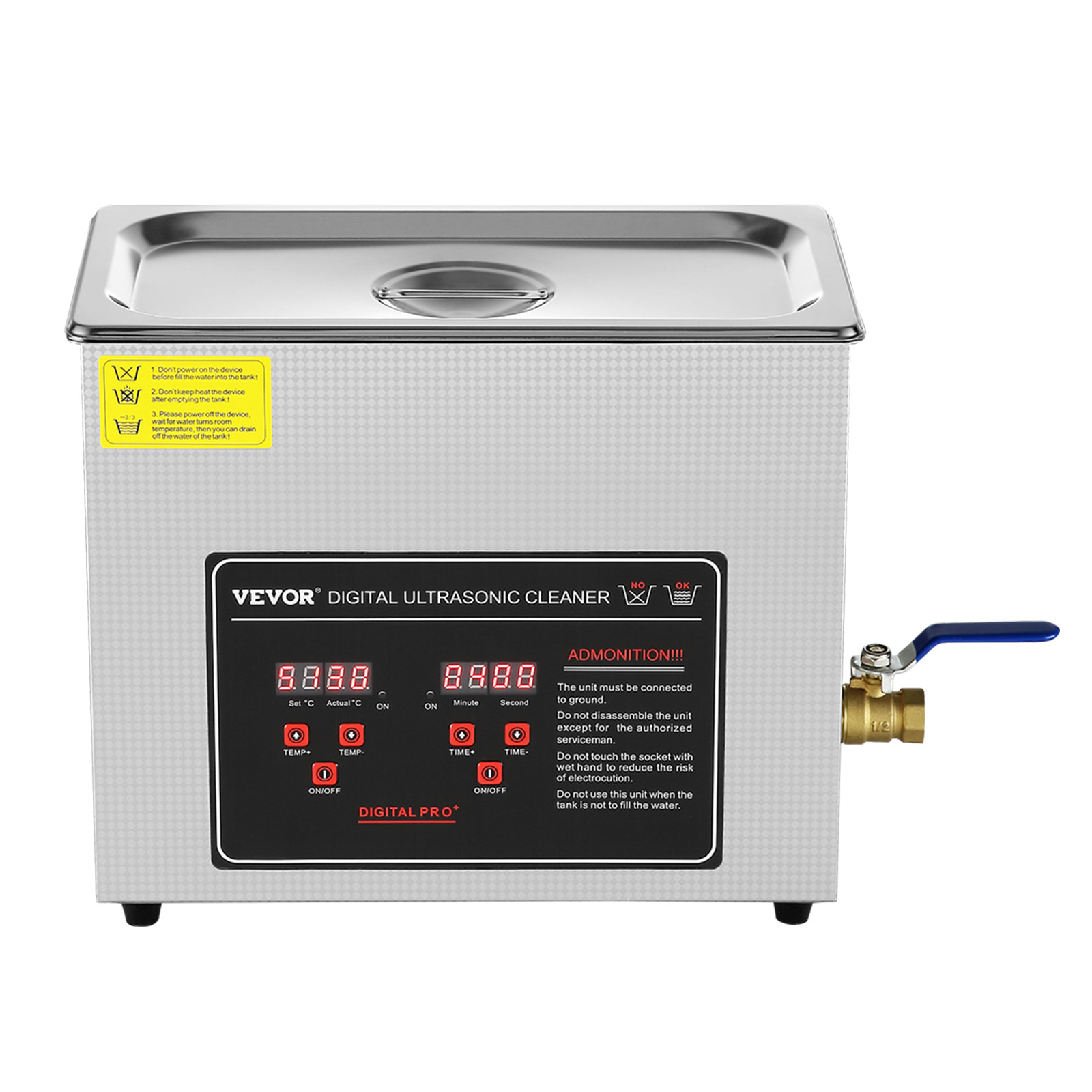 VEVOR 6L Ultrasonic Cleaner with Timer Heating Machine Digital Sonic Cleaner