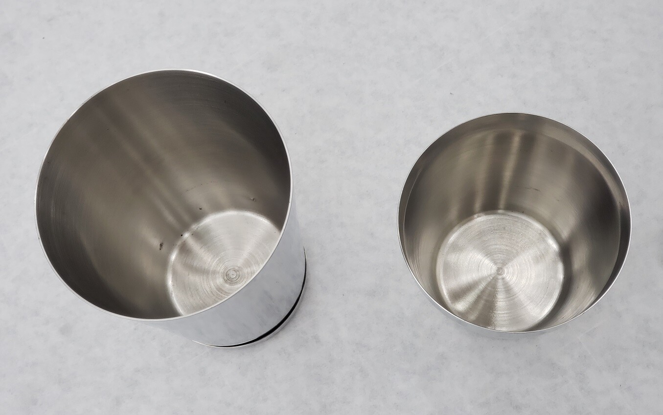 3 Piece Cheater Tin BAR COCKTAIL SHAKER & JIGGER Stainless Steel Mini Mixing Set