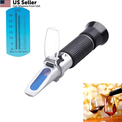 Brix Refractometer with ATC - Portable Digital Refractometer, Black