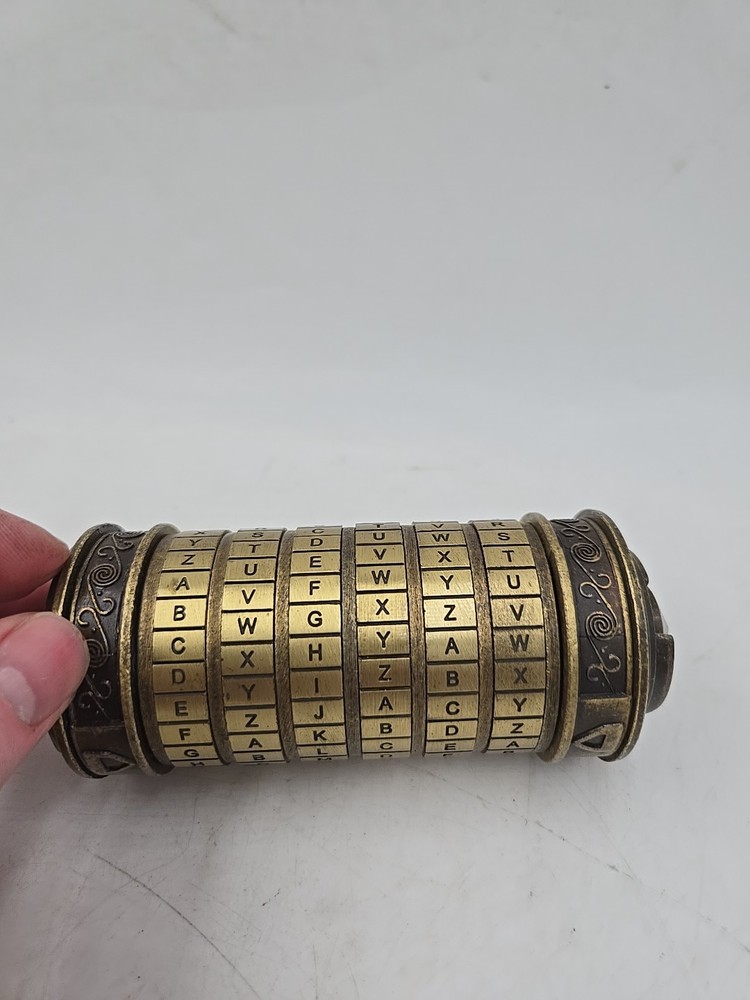 Da Vinci Code Cryptex Lock Box Puzzle Brass Romantic Annversary/Birthday Gift