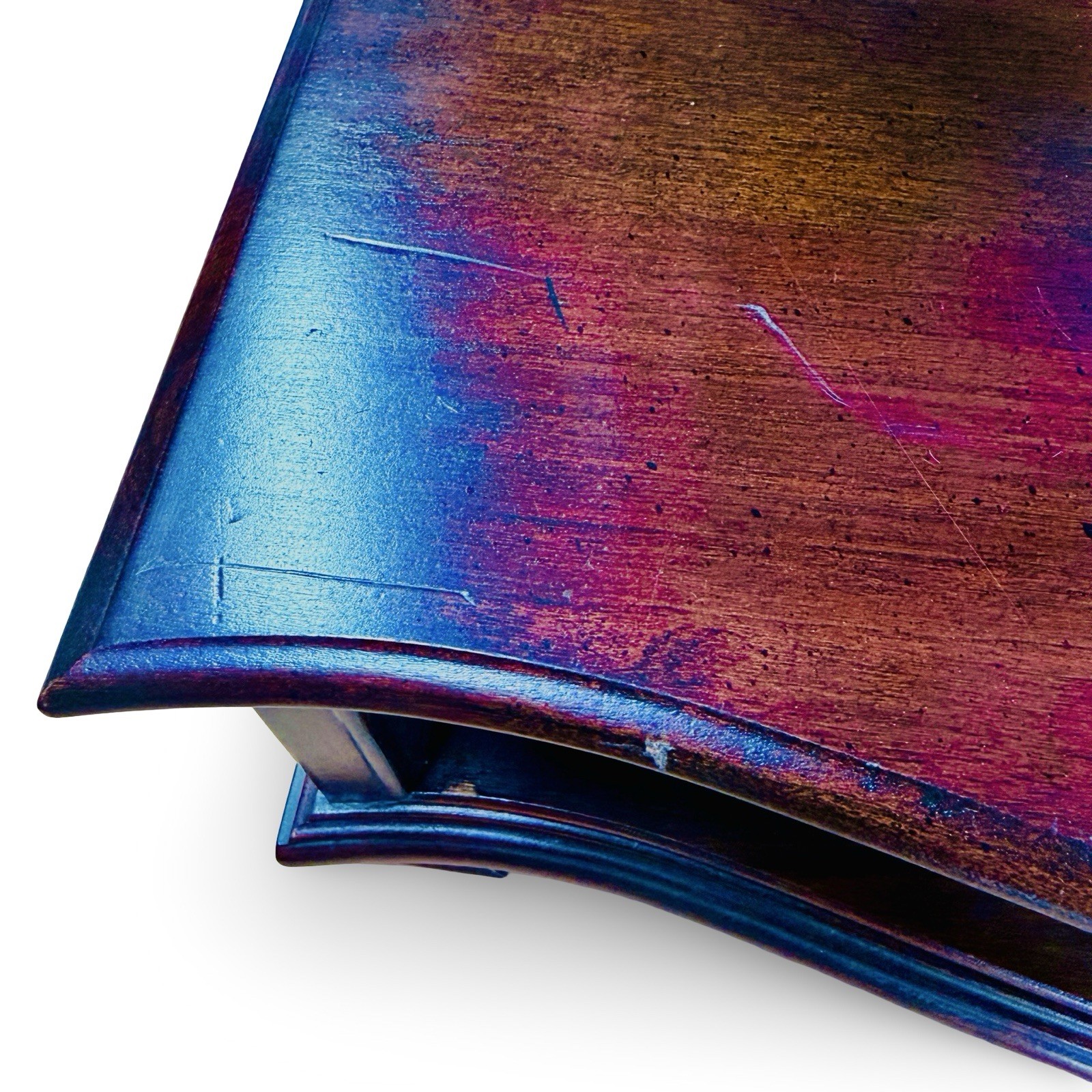 Ethan Allen Solid Wood Oval Swivel Vanity Mirror w/ Drawer 1993 Vintage