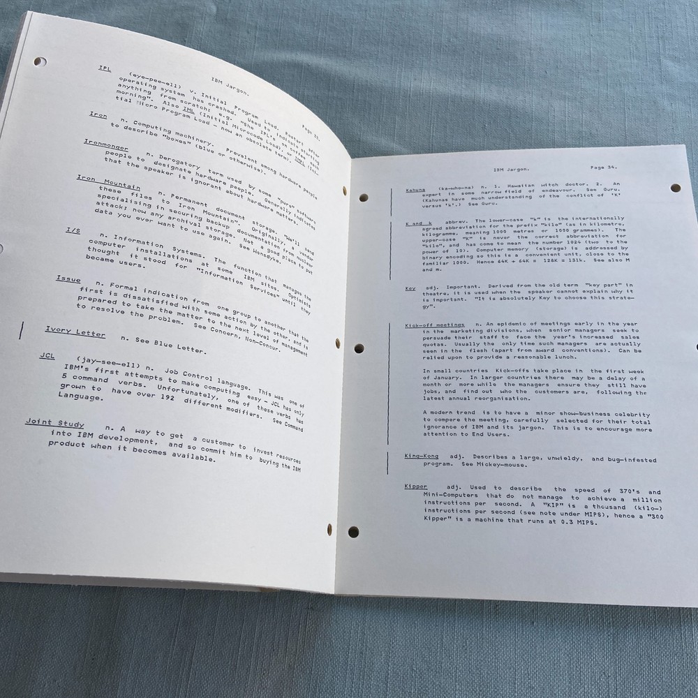 IBM Internal Document Jargon General Computing Dictionary Manual 6th Ed. 1983