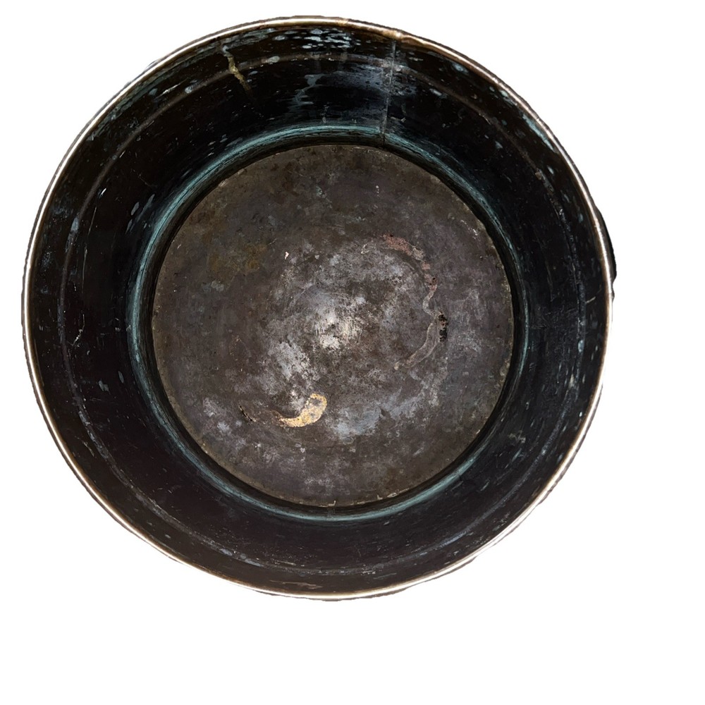 Vintage 19th. Century Brass-Copper Hammered Cache pot