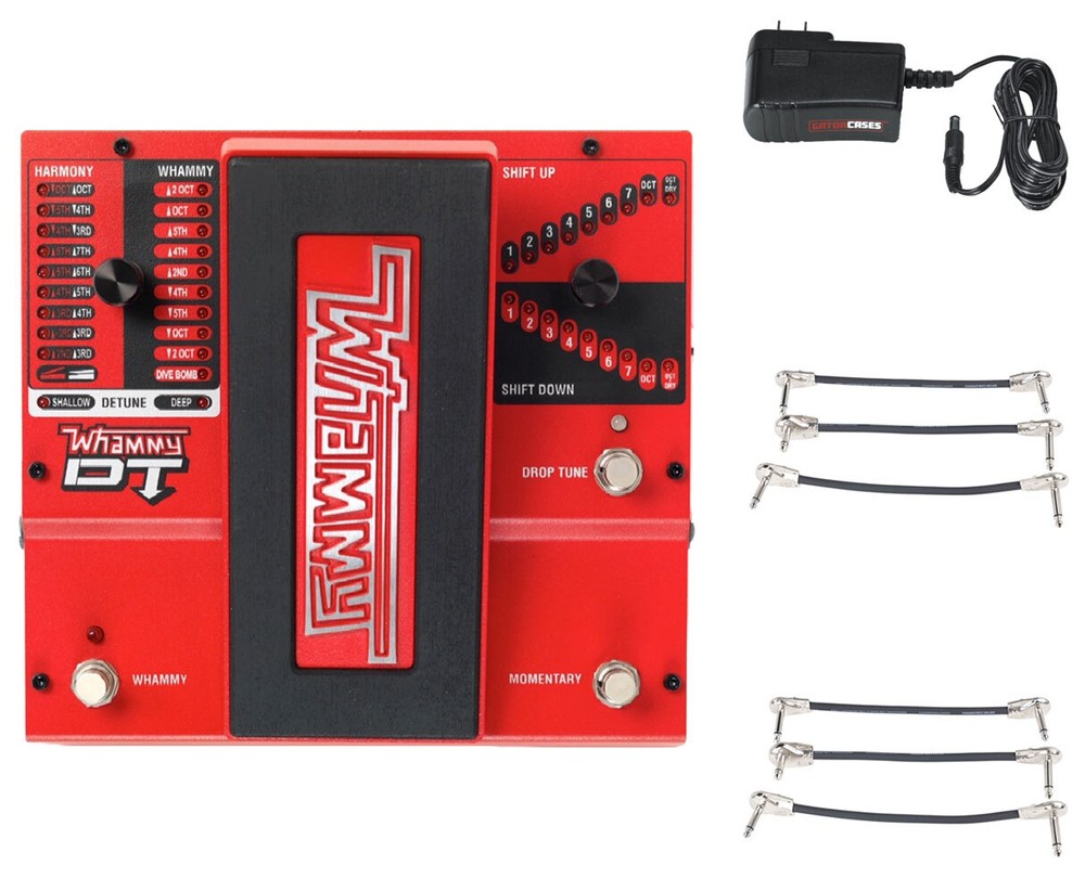 DigiTech Whammy DT + Gator 9V Power Combo & 3 Patch Cables