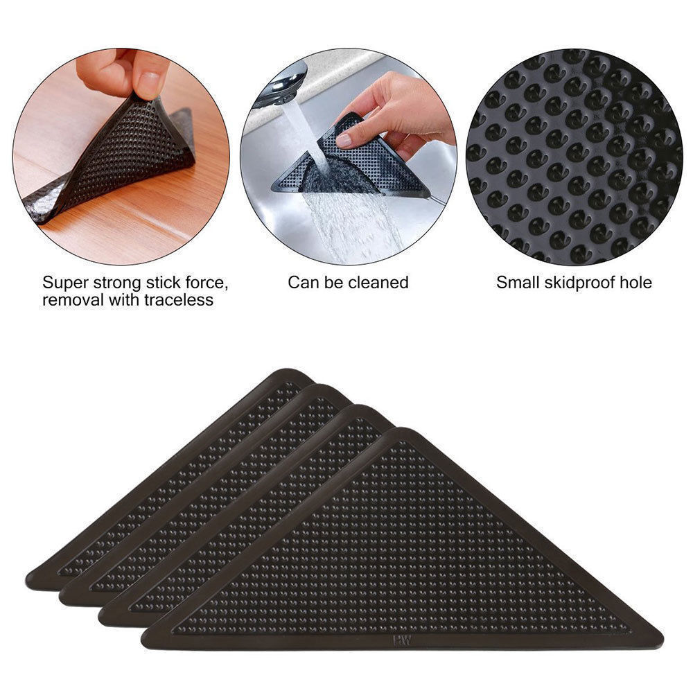 8× Rug Carpet Mats Grippers Non Slip Anti-skid Washable Reusable Grips Pads US