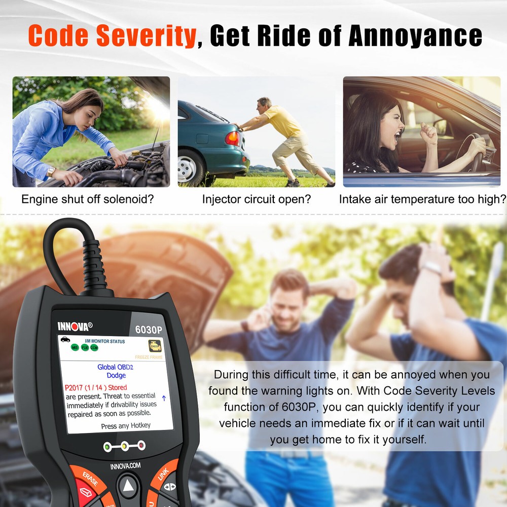 INNOVA 6030P OBD2 Scanner Code Reader Engine ABS Battery Check Diagnostic Tool
