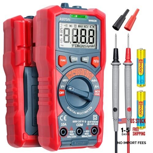 Multimeter Tester, TRMS 4000 Counts Volt Meter Ohmmeter Digital Auto-Ranging