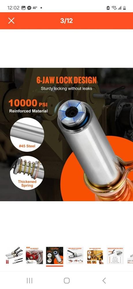 Vevor Locking Grease Coupler TH-46-9B