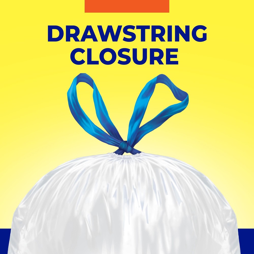 Hefty Essentials Drawstring 13 Gallon Kitchen 1 Count (Pack of 120), White