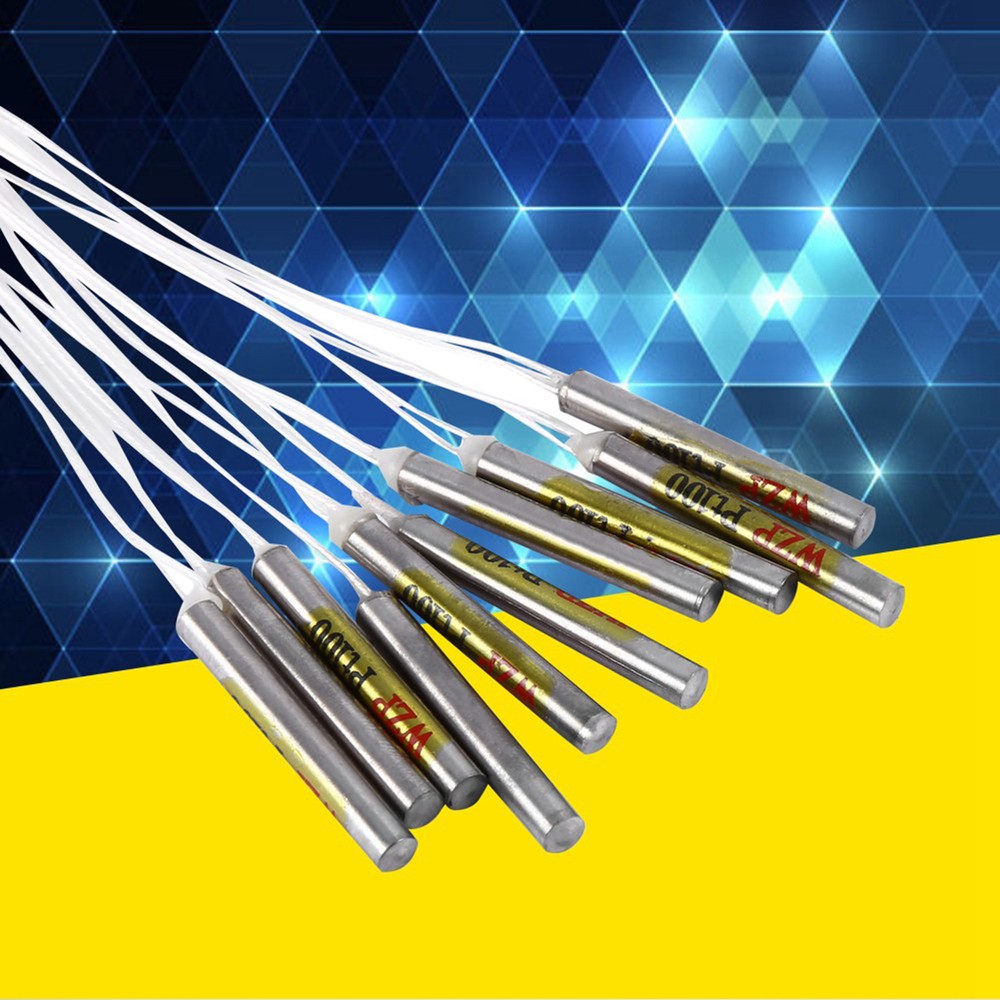 10pcs PT100 Waterproof Sensor Probe For Temperature Controller 4x30mmx50cm Probe