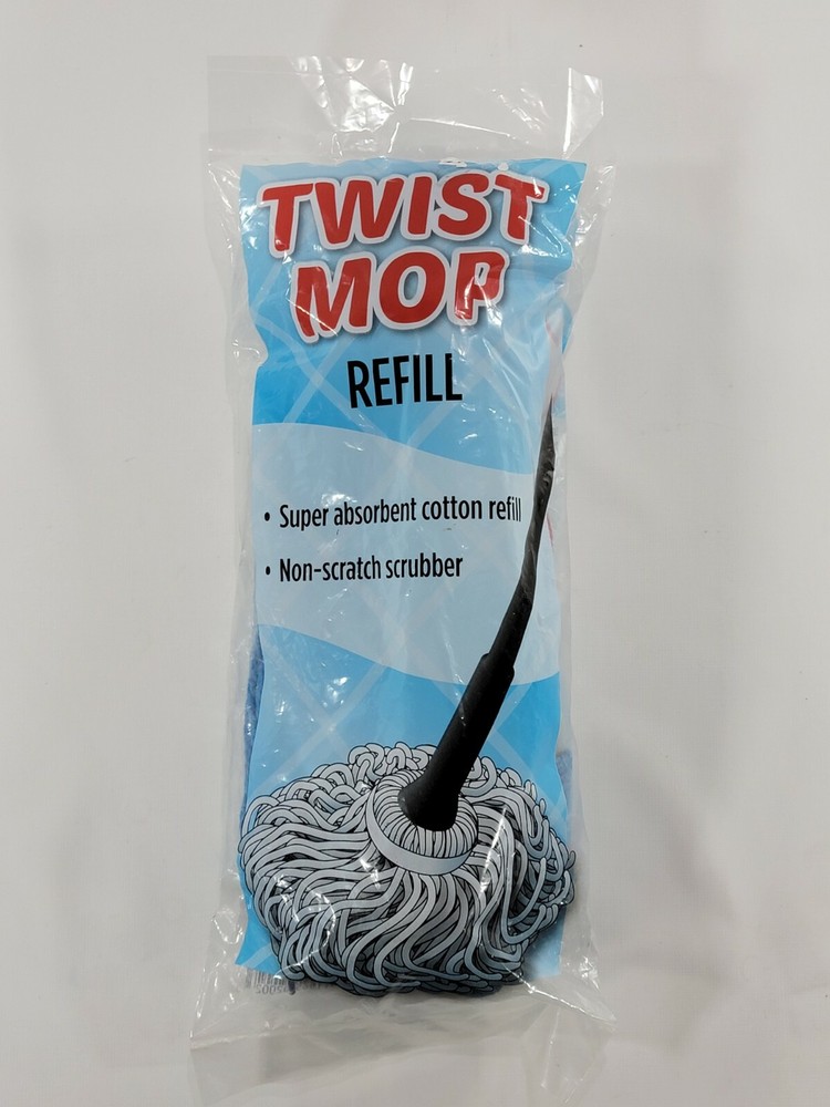 Blue Twist Cotton Mop Head Refill Extra Super Absorbent Non Scratch New!