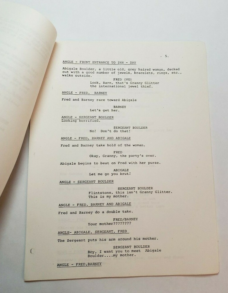THE FLINTSTONE COMEDY SHOW / 1980 TV Script, The Bedrock Cops: "Roller Robber"