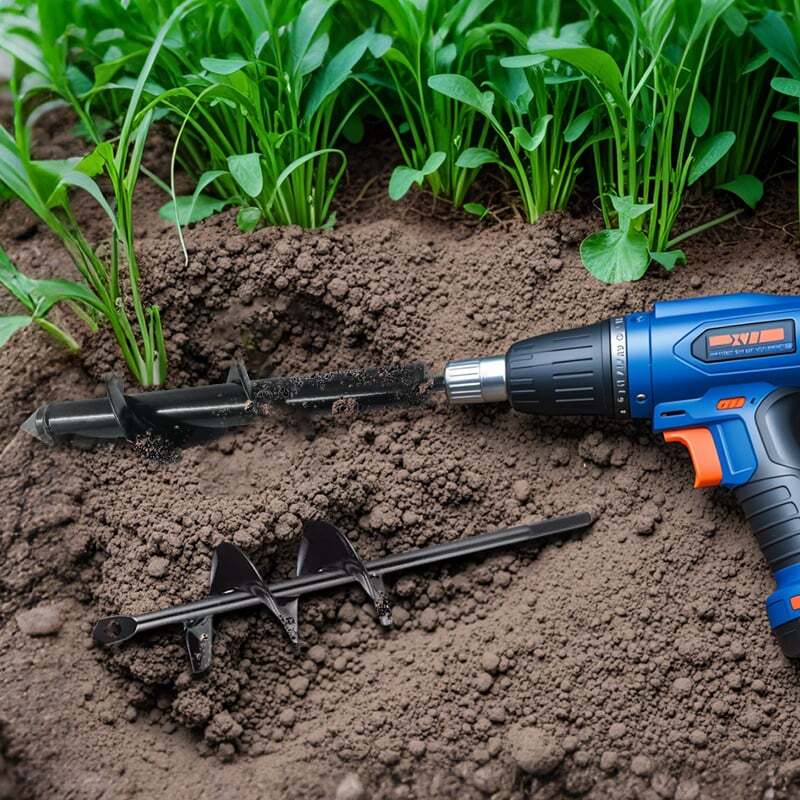 2pcs 1.97"+3.15" Garden Auger Drill Bit Ground Spiral Hole Digger Bulb Planting