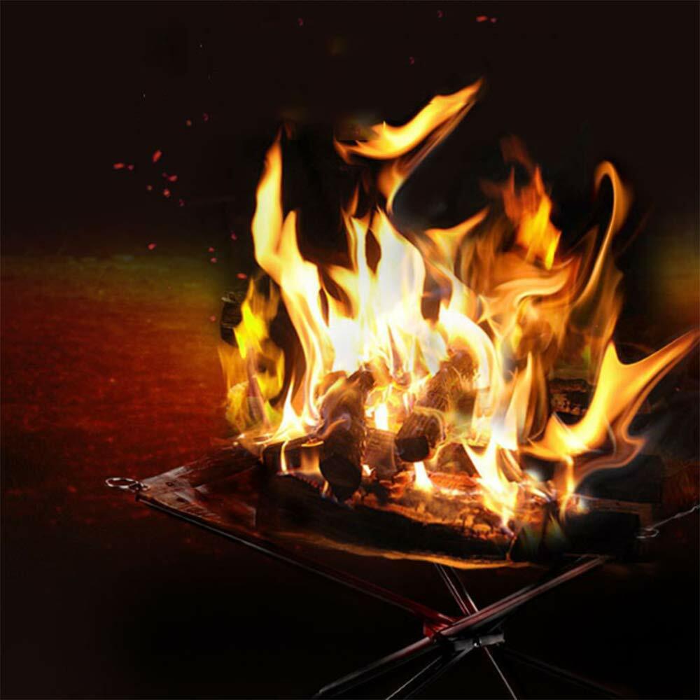 Rootless Portable Outdoor Firepit- Collapsible Steel Mesh Fireplace