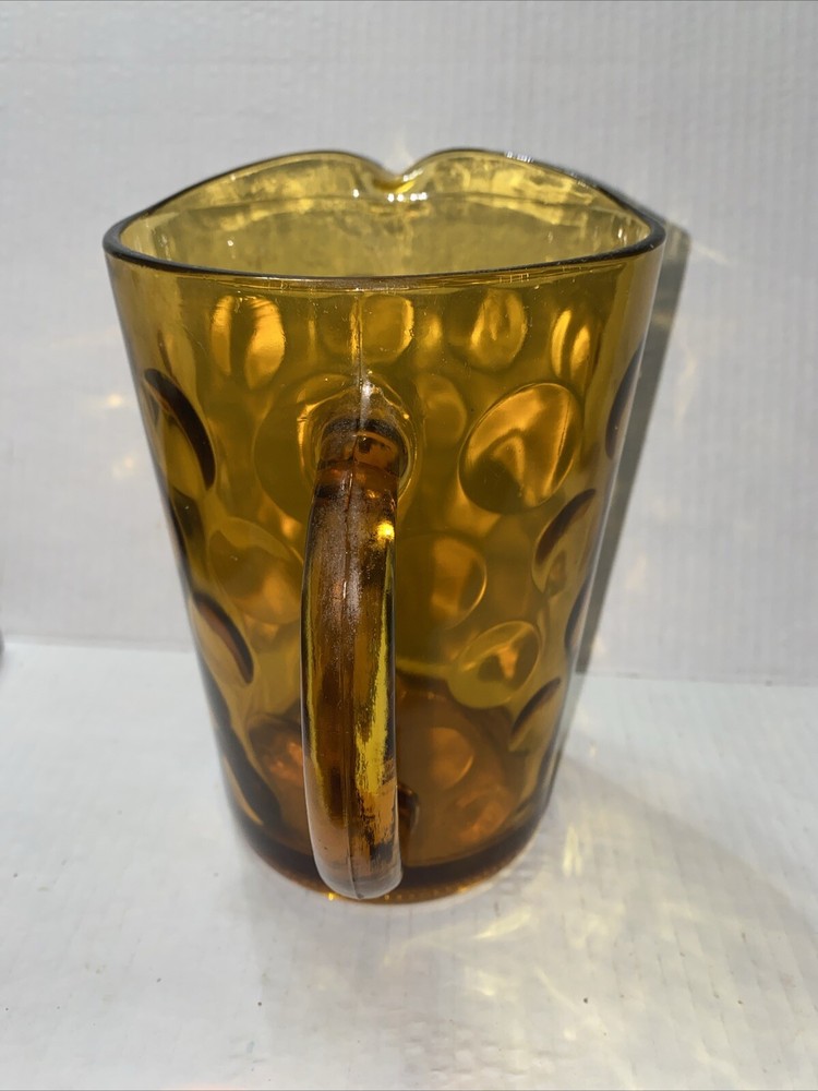Vintage Anchor Hocking Amber Thumb Print Pitcher