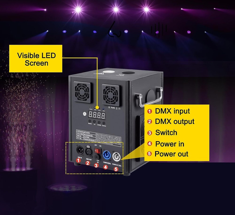 2pcs 700W Cold Spark Machine Stage Effect DMX Firework Machine DJ Event Party